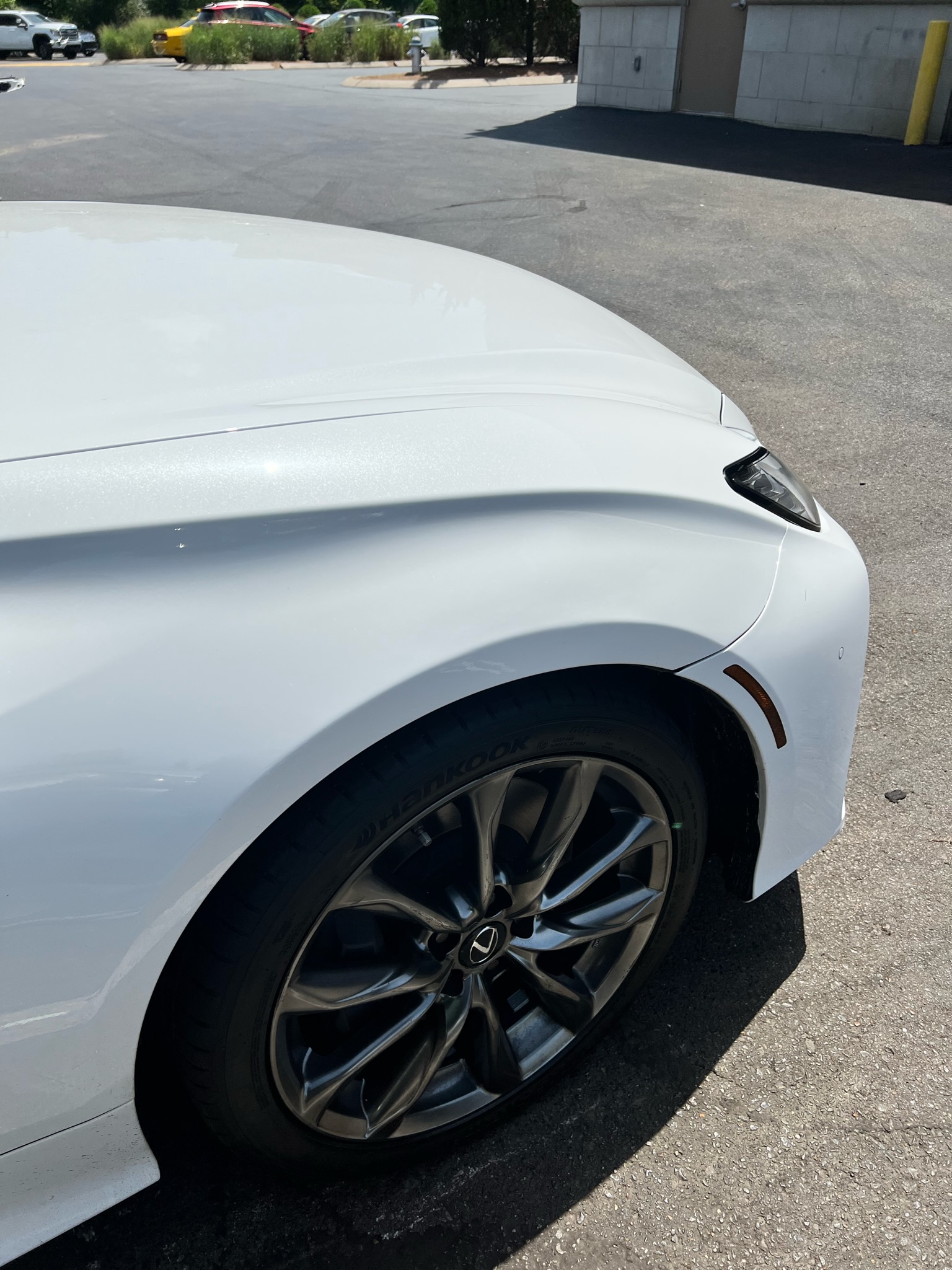 Lexus fender after paintless dent repair